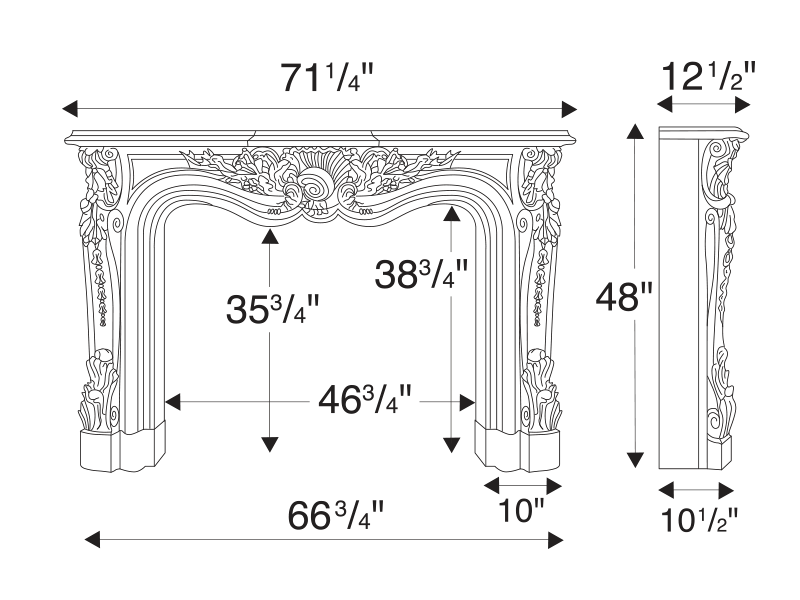 Louis XV Grande Technical Drawing