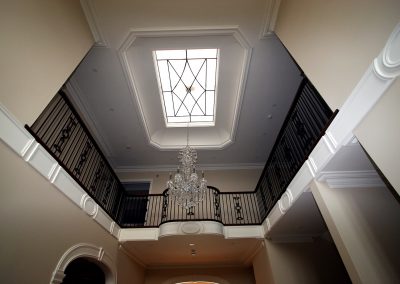 Foyer entrance with high ceiling