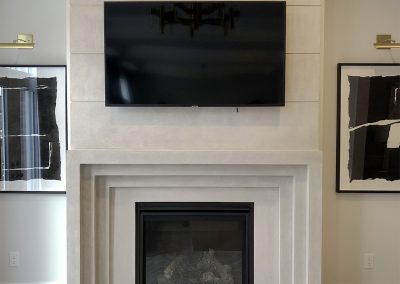 cast stone mantel, hearth, overmantel